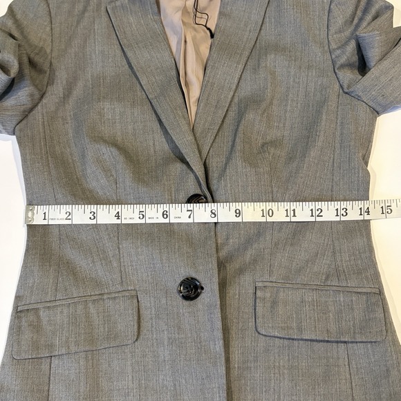 J Crew Wool Blend Blazer Jacket Petite 00P Gray Classic Career Academia Capsule - Picture 12 of 14